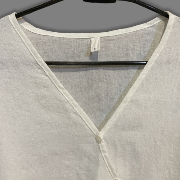 Cotton Linen Diagonal Button Down Formal Shirt - Picture 3 of 6